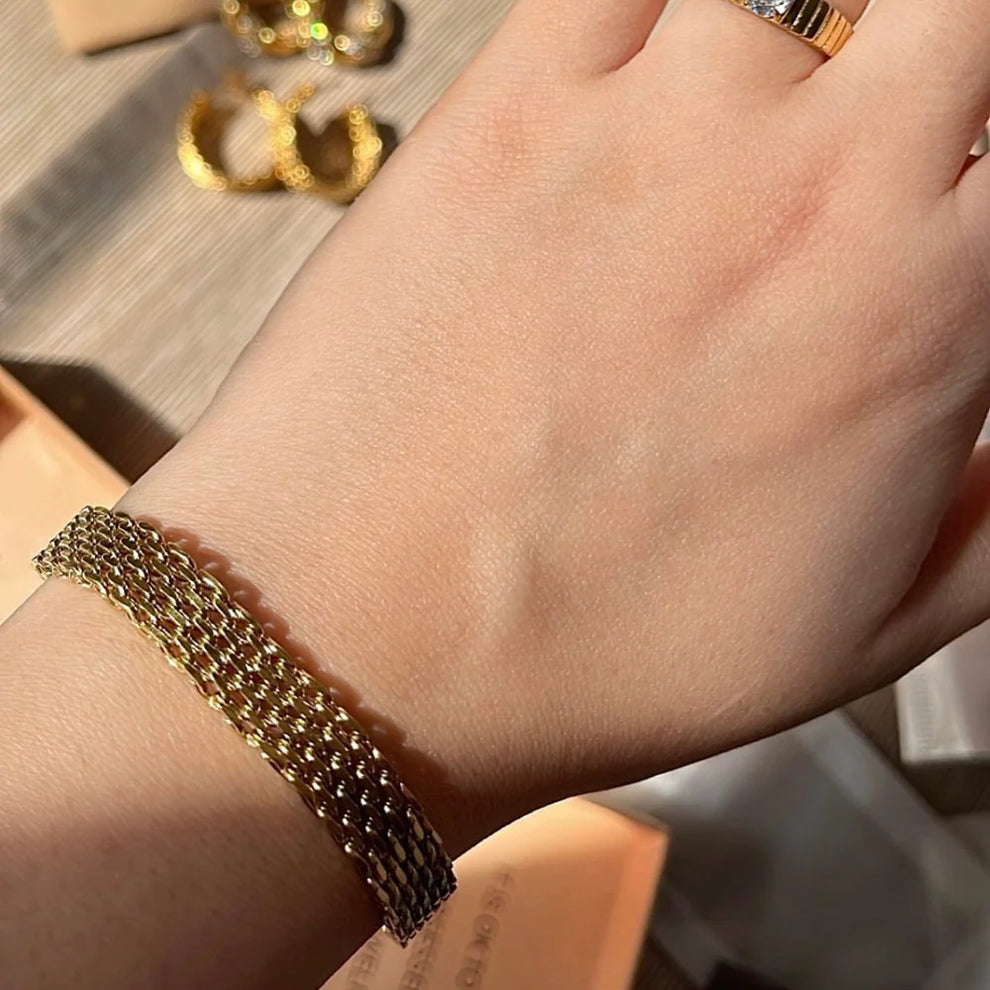 14K ROWENA MESH GOLD BRACELET