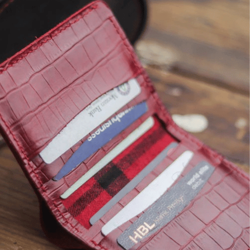 BIFOLD WALLET BURGUNDY CROCO