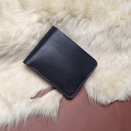 Black Leather Bifold Wallet