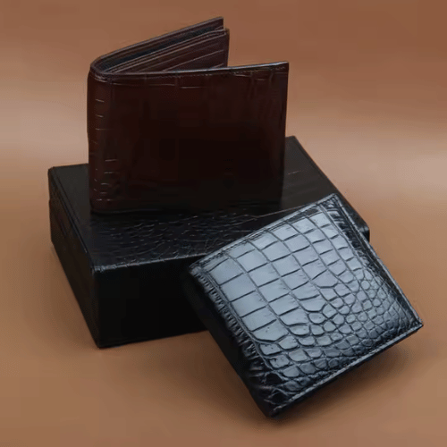 Luxury Black Color Genuine Crocodile Leather Men Wallet