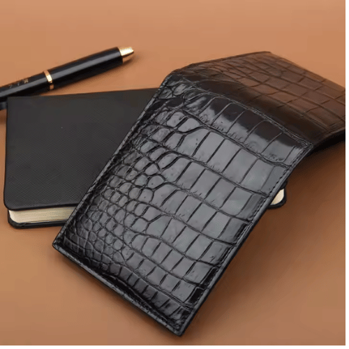 Luxury Black Color Genuine Crocodile Leather Men Wallet