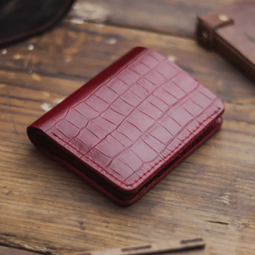 BIFOLD WALLET BURGUNDY CROCO