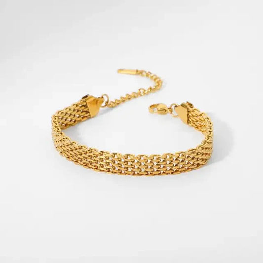 16K ROWENA  MESH GOLD BRACELET